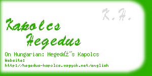 kapolcs hegedus business card